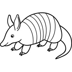 Elegant Armadillo Continuous Line Art