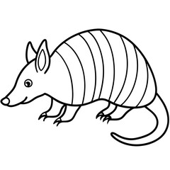 Elegant Armadillo Continuous Line Art