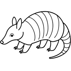 Elegant Armadillo Continuous Line Art