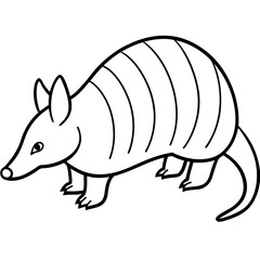 Elegant Armadillo Continuous Line Art