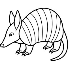 Elegant Armadillo Continuous Line Art