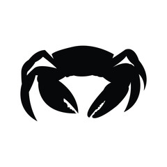 silhouette vector black and white crab in illustration