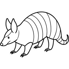Elegant Armadillo Continuous Line Art