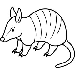 Elegant Armadillo Continuous Line Art