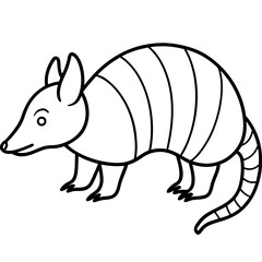 Elegant Armadillo Continuous Line Art