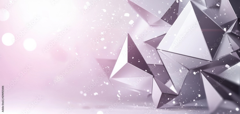 Aufkleber abstract light flares forming soft geometric shapes, diffusing into a misty pastel gradient