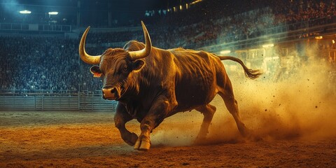 Bull Running in Arena