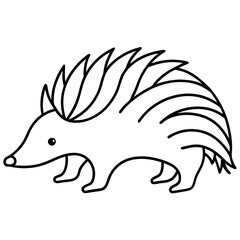 Elegant One-Line Echidna Vector Illustration