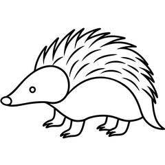 Elegant One-Line Echidna Vector Illustration