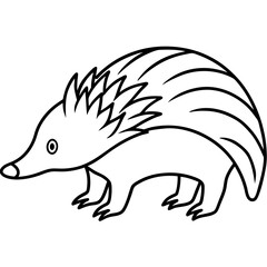 Elegant One-Line Echidna Vector Illustration