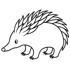 Elegant One-Line Echidna Vector Illustration
