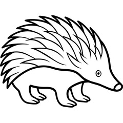 Elegant One-Line Echidna Vector Illustration