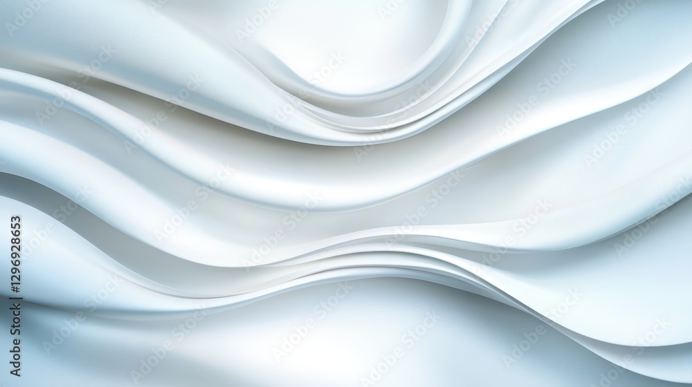 Aufkleber a stunning representation of flowing white fabric with soft waves, creating a sense of tranquility a