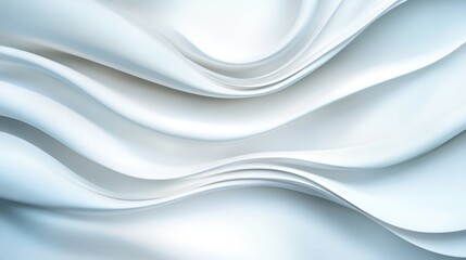Obraz premium A stunning representation of flowing white fabric with soft waves, creating a sense of tranquility and elegance, ideal for backgrounds and design projects.