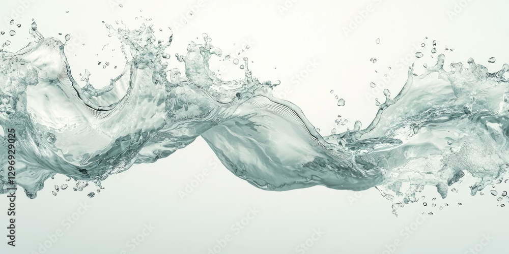 Poster fluid motion of water splashing abstract background digital art calm environment close-up perspectiv