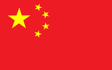 National flag of China with official colors and 2:3 aspect ratio, Vector illustration of China flag, China flag drawing with correct proportions, Accurate dimensions vector image