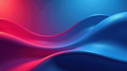 Abstract Red and Blue Wavy Surface Texture Background Illustration with Smooth Curves and Gradient Lighting Effects