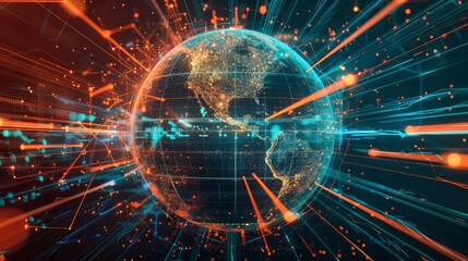 Futuristic digital representation of Earth.