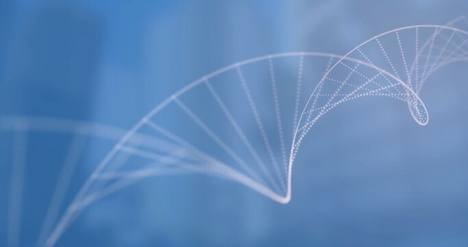 DNA strand and binary coding, scientific data processing image - Powered by Adobe