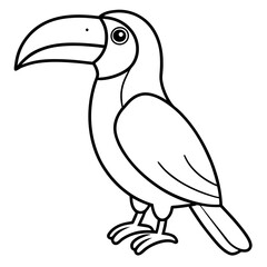 Elegant One-Line Toucan Vector Illustration