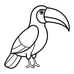 Elegant One-Line Toucan Vector Illustration
