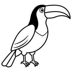 Obraz premium Elegant One-Line Toucan Vector Illustration