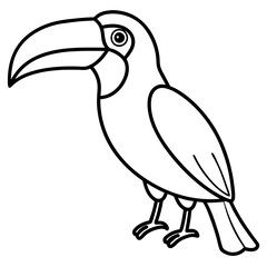 Elegant One-Line Toucan Vector Illustration