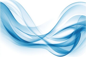 Naklejka premium Abstract Blue Waves Flowing on White Background