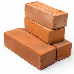 stack of bricks on white background