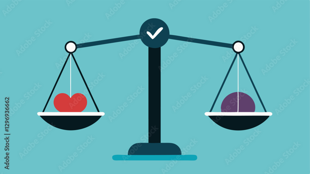 Poster weight scale a balance scale where one side is heavily weighed down with stones labeled with negativ