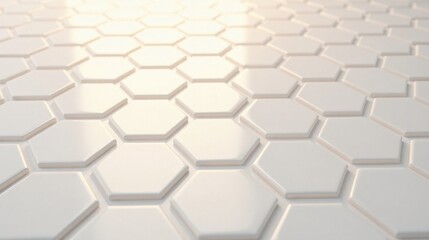 Fototapeta premium Abstract Hexagonal Pattern Subtle Illumination on a Seamless Surface of Elevated Geometric Shapes