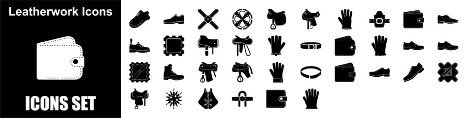 Leather & Textile Icon Set for Fashion and Material Design