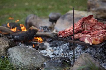 Traditional Argentine barbecue, Bbq is asado in Argentina and this is grilled on a fire