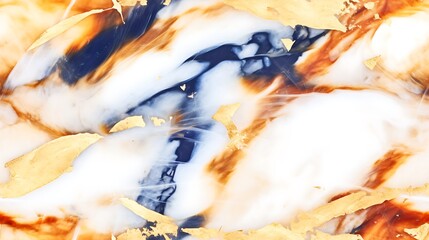 there is a close up of a marble with gold leaves