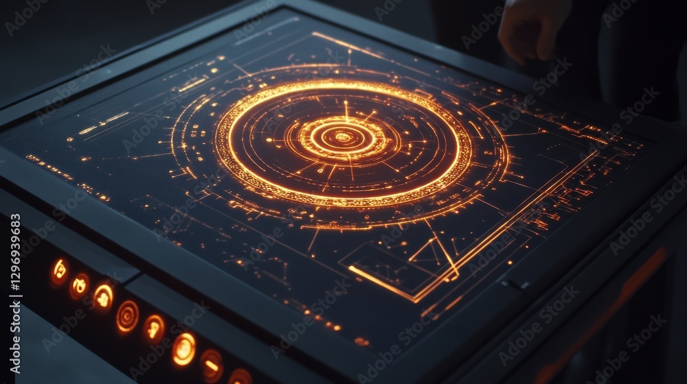 Aufkleber modern technology interface with intricate graphics