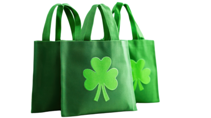 St patrick's day shopping bags isolated on white background