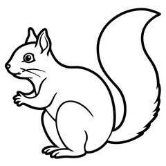 Elegant Squirrel Line Drawing Vector