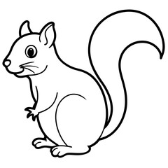 Elegant Squirrel Line Drawing Vector