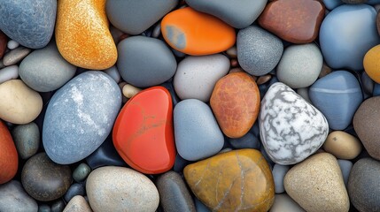 Colorful stone on the beach