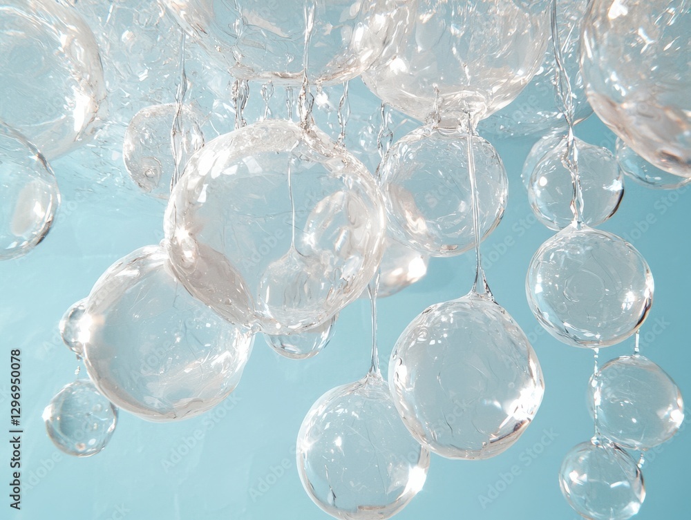 Aufkleber bubbles floating in air creating a dreamy atmosphere studio setting -