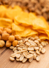 snacks for beer close-up crisp snacks