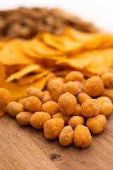 snacks for beer close-up crisp snacks