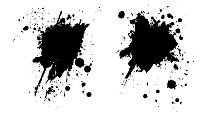 Obraz premium Black color splash, explosion transparent white background. Abstract black watercolor paint splash background. black splash isolated on white background. 