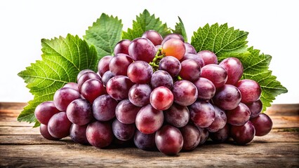 Obraz premium Vintage Style Photo: Vibrant Ripe Plump Grapes Isolated on White Background