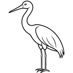 Modern One-Line Stork Art Vector