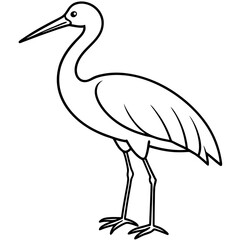 Modern One-Line Stork Art Vector
