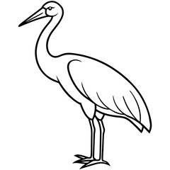 Modern One-Line Stork Art Vector