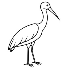 Modern One-Line Stork Art Vector