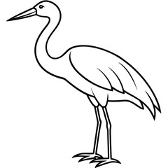 Modern One-Line Stork Art Vector