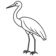 Modern One-Line Stork Art Vector